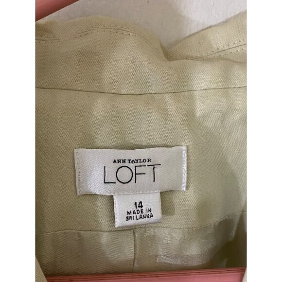 Loft Women's Classic Beige Linen Blend Button front Blazer - 14 - Picture 2 of 12